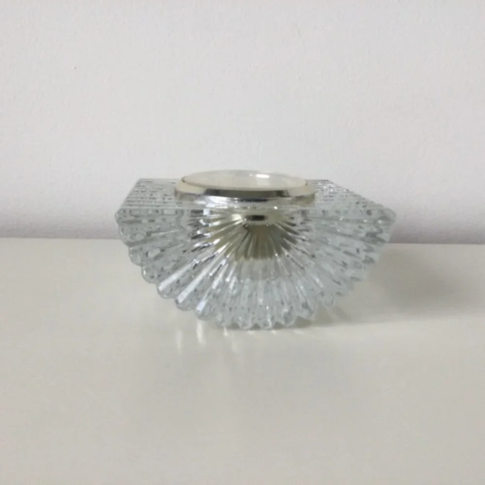 Mikasa Art Deco Vintage Table Shelf Desk Clock B Germany Crystal Semicylinder - Picture 7 of 11